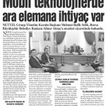 VISIT TO BURSA METROPOLITAN MUNICIPALITY MAYOR ALİNUR AKTAŞ